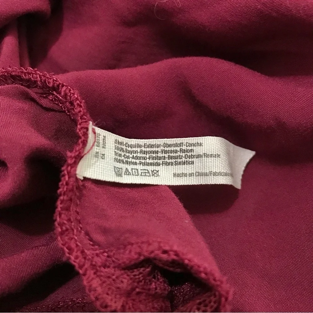 Intimately Free People Burgundy Trapeze Hem Hi Low Swing Tank Lace Size Medium - Picture 7 of 10